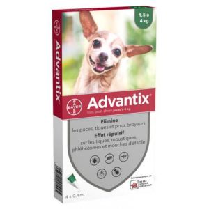 Advantix Très petit Chien Spot-On - 4 pipettes