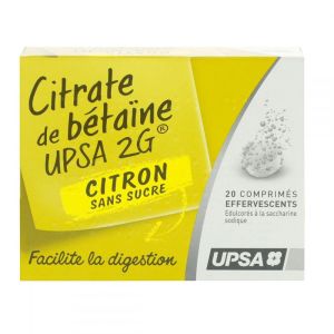 Citrate de bétaïne comprimés effervescents citron 2 g x 20
