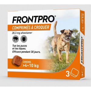 Frontpro 3 comprimés chien 4 à 10kg puces et tiques