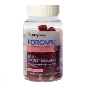 Forcapil Croissance pousse brillance cheveux ongles 60 gummies