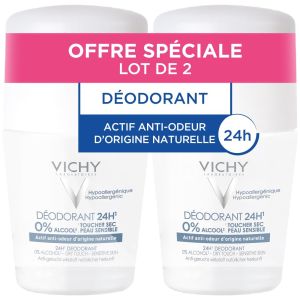 LOT*2 Déodorant 24H actif anti-odeur d'origine naturelle toucher sec - Roll-on