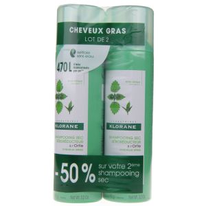 Shampooing Sec Ortie Cheveux Gras - Lot de 2x150mL