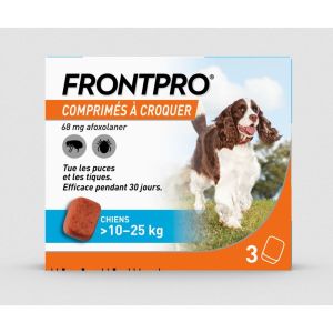 Frontpro 3 comprimés chien 10 à 25kg puces et tiques