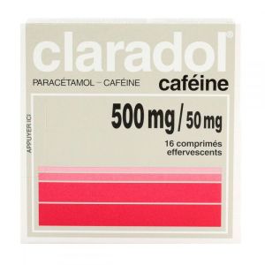 Claradol 500mg/50mg caféine - 16 comprimés