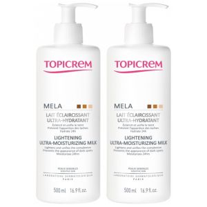 Topicrem Mela Lait Eclaircissant Ultra-hydratant lot 2 Flacons x 500ml