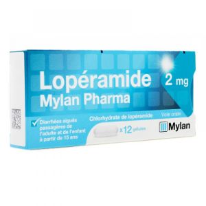 Loperamide Mylan 2mg - 12 gélules