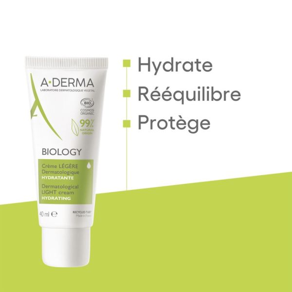 Crème visage hydratante légère BIOLOGY 40 ml