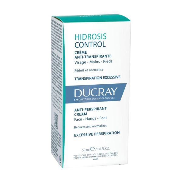 Hidrosis Control - Crème déodorant anti transpirante visage, mains et pieds - Transpiration excessive 50 ml