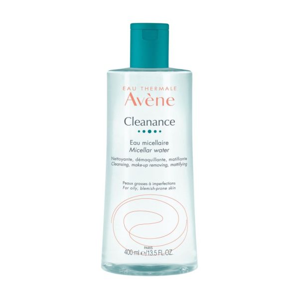 Cleanance Eau Micellaire nettoyante matifiante peaux mixte, grasse à imperfections ou à tendance acneique 400 ml