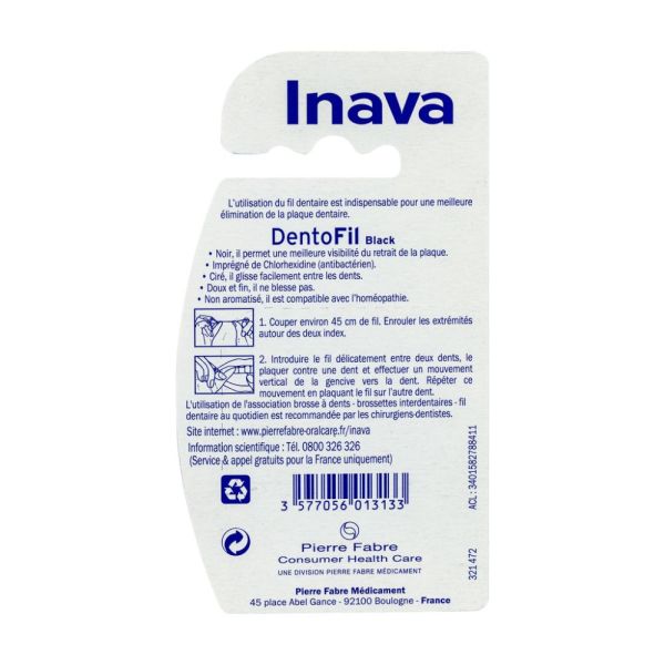 Inava DENTOFIL chlorhexidine - fil dentaire antibactérien 1 u