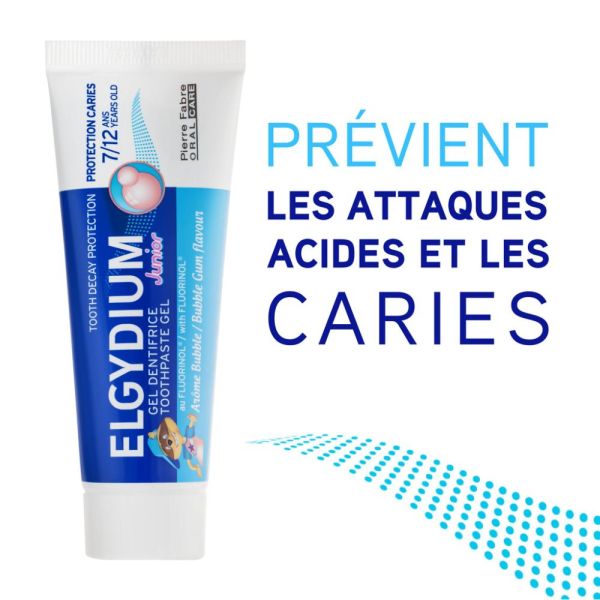 ELGYDIUM Junior Bubble 7/12 ans - dentifrice enfant 50 ml