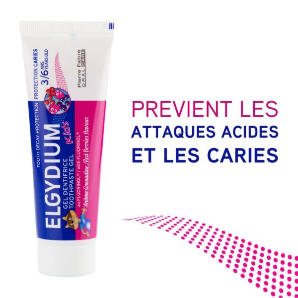 ELGYDIUM Kids Grenadine 3/6 ans - dentifrice enfant 50 ml