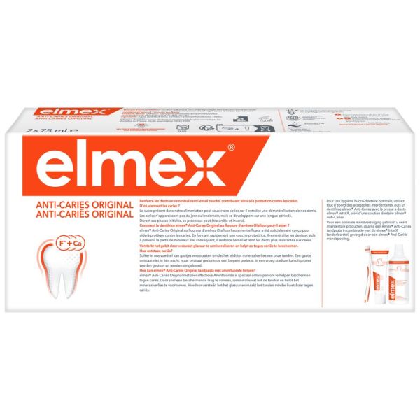 elmex® Anti-Caries Original Dentifrice 0% Colorant 75 ml