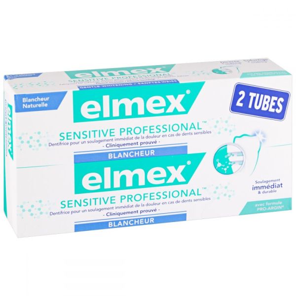 Dentifrice Elmex Sensitive Professional Dents Sensibles Blancheur 75ml x2