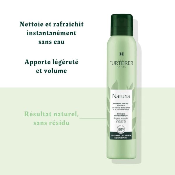 Shampooing sec invisible - Shampoing sec naturel - NATURIA 200 ml