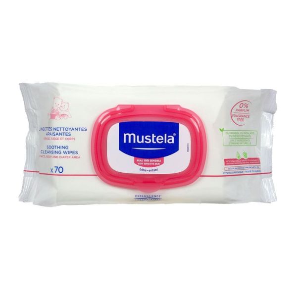 Lingettes nettoyantes apaisantes Mustela x 70