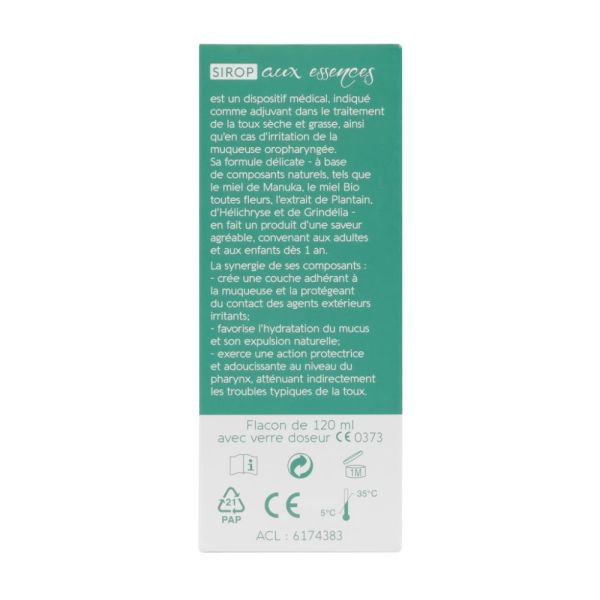 ORL - Sirop aux essences Toux sèche & Toux grasse - dispositif médical 120mL