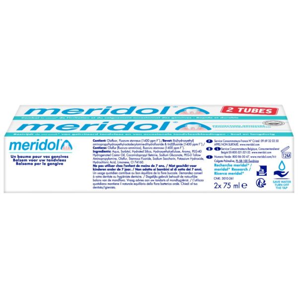 Dentifrice meridol Protection Gencives 2x75ml