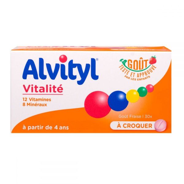 Vitalité 30 comprimés goût fraise - Alvityl