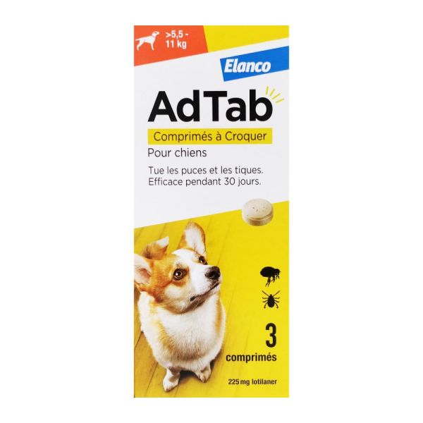 Adtab 225mg Chien 5,5-11kg - 3 Cpr