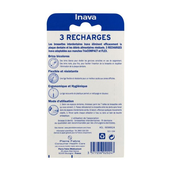 Inava Recharge bleue (ISO 1) - brossette interdentaire 1 u