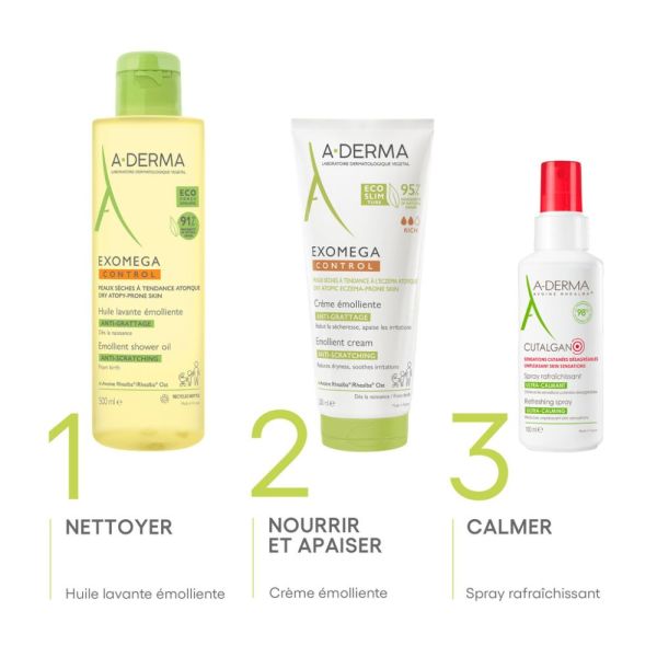 Exomega Control Crème émolliente anti-démangeaisons Peaux sèches à tendance à l'eczéma atopique 400 ml