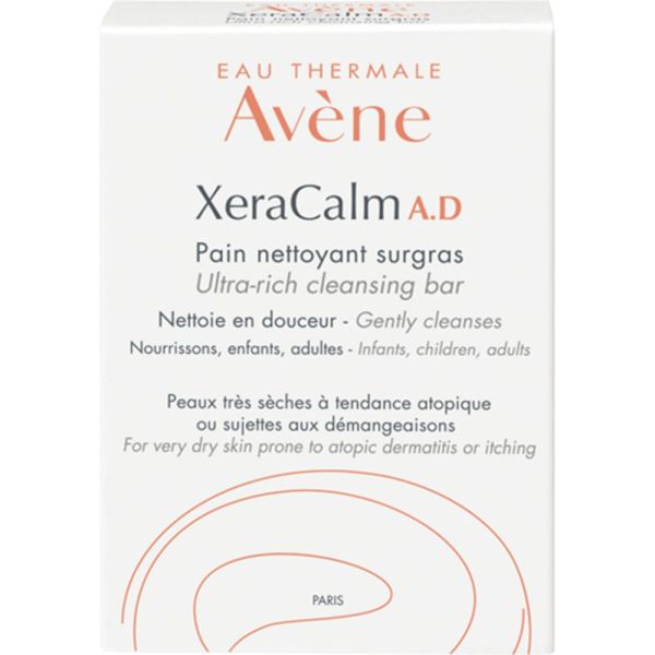 XeraCalm A.D Pain nettoyant surgras peaux très sèches sujettes à l'eczéma atopique et aux démangeaisons Offre spéciale duo 100 g