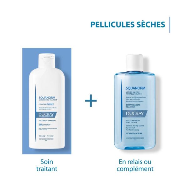 Squanorm - Shampooing traitant antipelliculaire pellicules sèches 200 ml