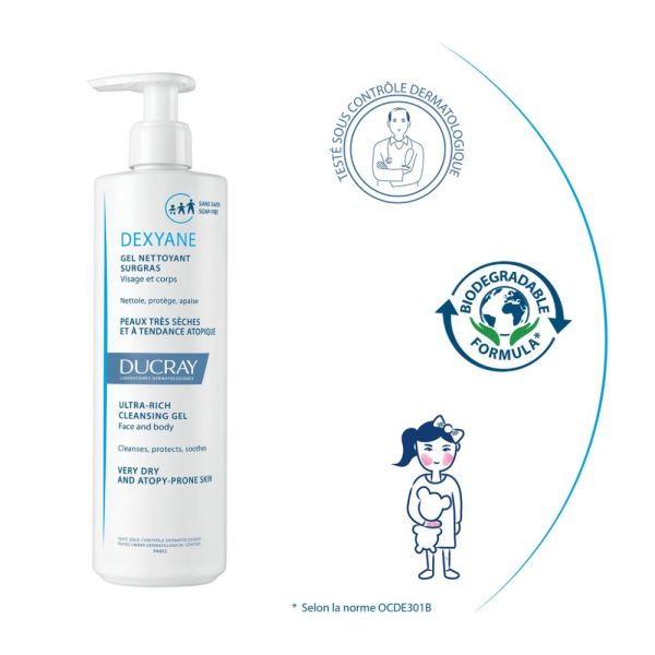 Dexyane - Gel nettoyant surgras 400 ml