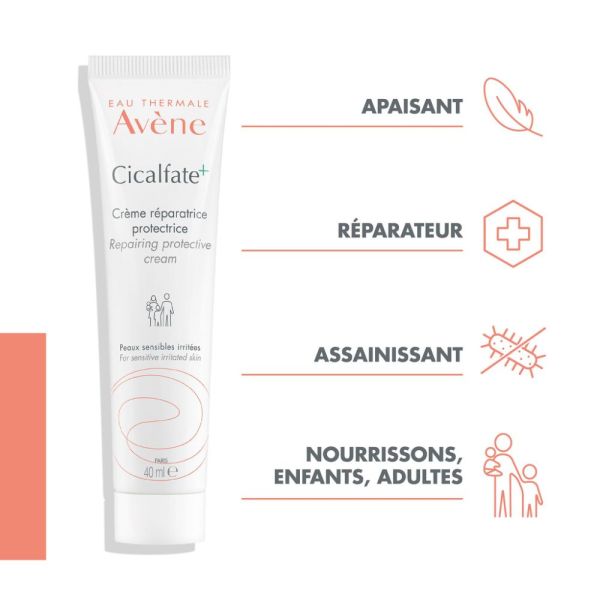 Cicalfate+ Crème réparatrice protectrice peaux sensibles et irritées 40 ml