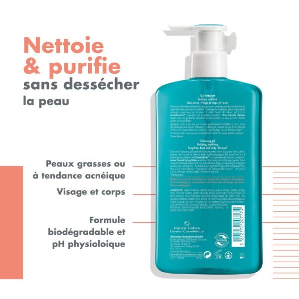 Cleanance Gel nettoyant purifiant matifiant peaux mixte, grasse à imperfections ou à tendance acneique 400 ml