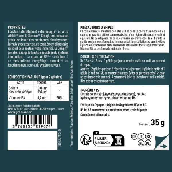 Shilajit 1000 mg - 60 gélules
