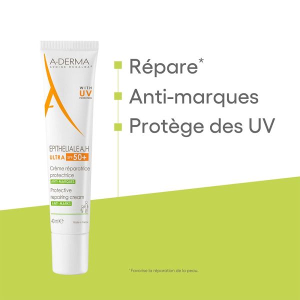 Epithélial A.H Ultra 50+ Crème réparatrice protectrice anti-marques 40 ml