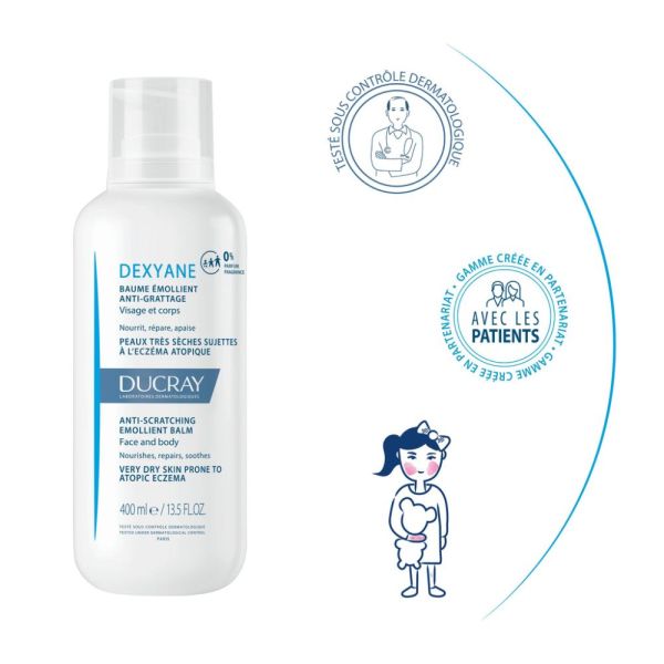 Dexyane - Baume Emollient anti-grattage peaux très sèches et à tendance atopique 400 ml