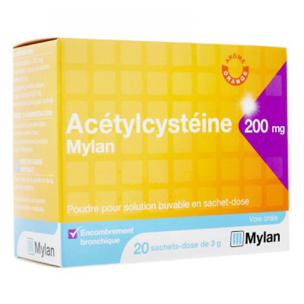 Acetylcysteine Mylan 200mg - 20 sachets