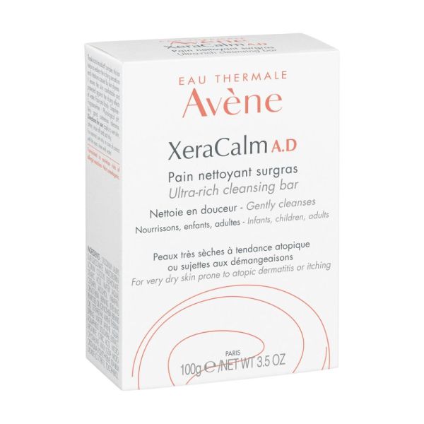 XeraCalm A.D Pain nettoyant surgras peaux très sèches sujettes à l'eczéma atopique et aux démangeaisons Offre spéciale duo 100 g