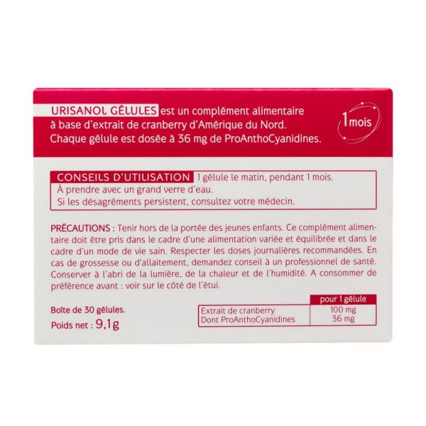 Urisanol - Cranberry 30 Gélules